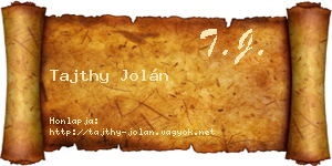 Tajthy Jolán névjegykártya